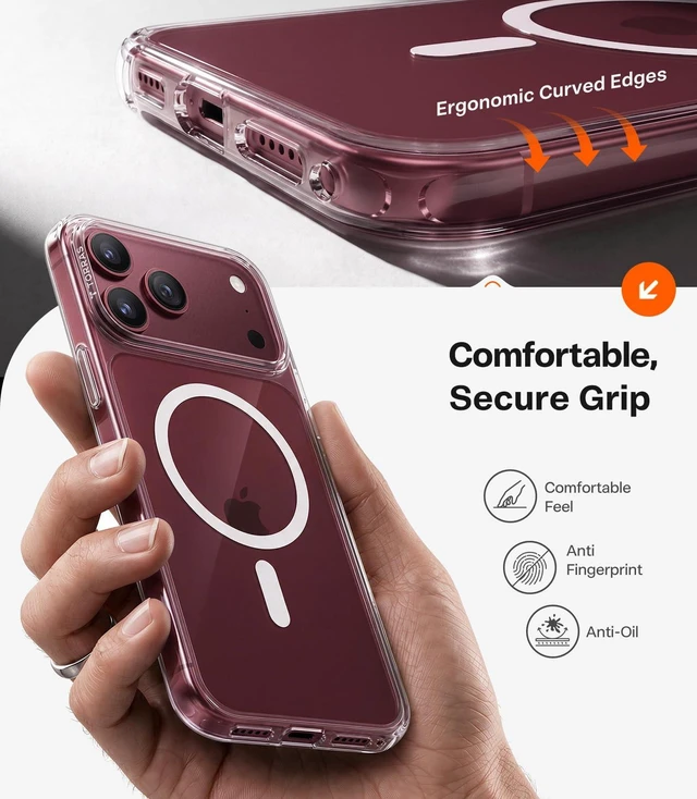 Alt view image 6 of 7 - Stronger Magnetic for iPhone 18 Pro Max Case, Anti-Yellowing Clear | Fit for MagSafe, Military Grade Drop Protection, Diamond Clear, Anti-Yellowing, Scratch Resistant, Camera Control, DIY Button