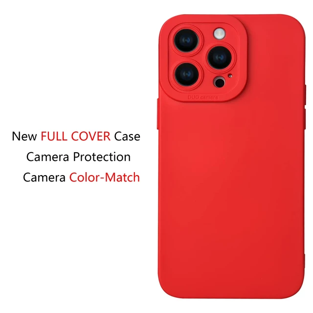 Alt view image 2 of 6 - Soft Silicone Phone Case for iPhone 13 Pro Max, Red (6.7 inch) | TPU Rubber Back Case, Back Cover, Precise Rear Camera Cutouts, Shock-Absorbing Design, Wireless Charging Support