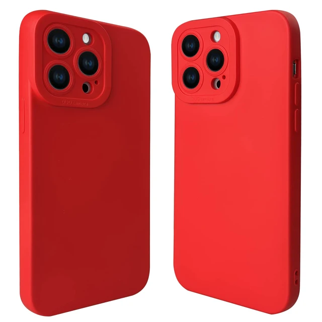Alt view image 4 of 6 - Soft Silicone Phone Case for iPhone 13 Pro Max, Red (6.7 inch) | TPU Rubber Back Case, Back Cover, Precise Rear Camera Cutouts, Shock-Absorbing Design, Wireless Charging Support