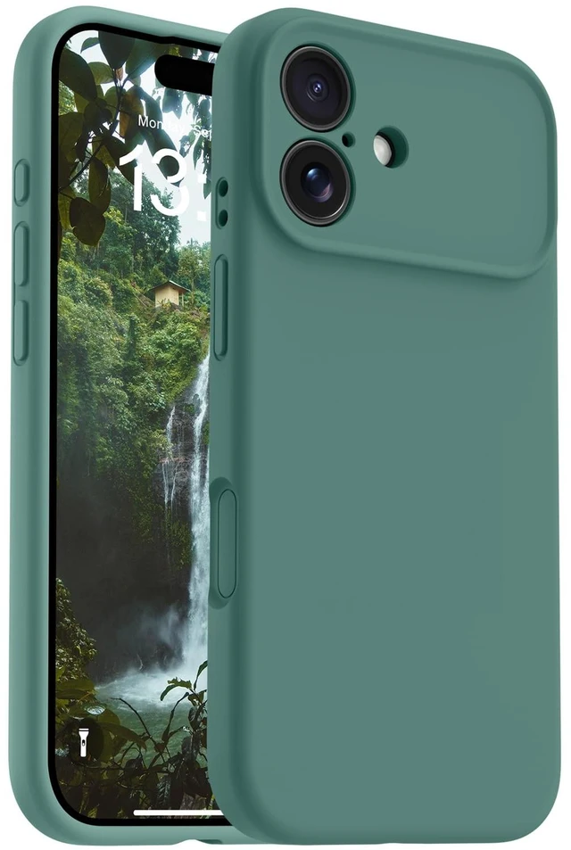 Main image of Magnetic for iPhone 17 Case,Compatible with Magsafe,Classic Liquid Silicone Mobile Phone Case,Integrated Camera Control Button,Anti-Scratch Microfiber Lining, Pine Green