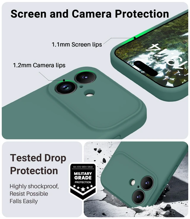 Alt view image 5 of 7 - Magnetic for iPhone 17 Case,Compatible with Magsafe,Classic Liquid Silicone Mobile Phone Case,Integrated Camera Control Button,Anti-Scratch Microfiber Lining, Pine Green