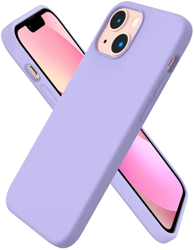 Main image of for iPhone 13 Mini Case, Liquid Silicone, Light Purple | 4-Layer Liquid Silicone Rubber, Soft Touch Feel, Shockproof Case, Raised Edges, Microfiber Lining