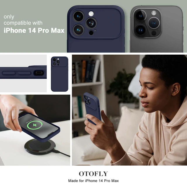 Alt view image 2 of 7 - Silicone for iPhone 14 Pro Max Case (Upgraded to 17 Design Style)(Soft Gel Rubber Shockproof Phone Case) Anti-Scratch Microfiber Lining- Midnight Blue