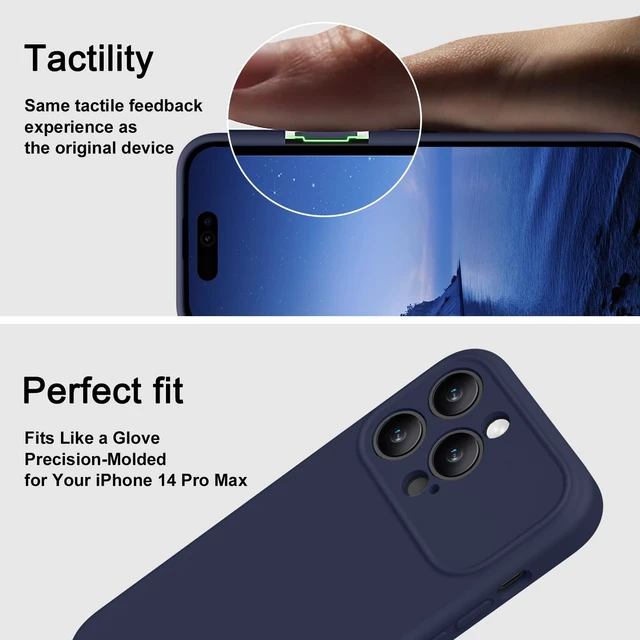 Alt view image 6 of 7 - Silicone for iPhone 14 Pro Max Case (Upgraded to 17 Design Style)(Soft Gel Rubber Shockproof Phone Case) Anti-Scratch Microfiber Lining- Midnight Blue