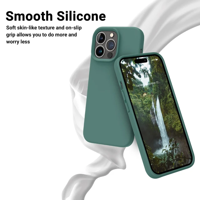 Alt view image 4 of 7 - Designed for iPhone 14 Pro Case, Silicone Shockproof Slim Thin Phone Case for iPhone 14 Pro 6.1 inch (Pine Green)