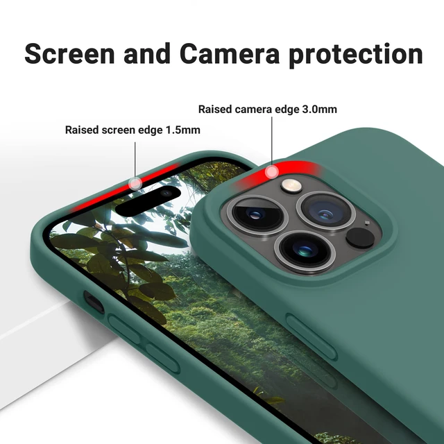 Alt view image 7 of 7 - Designed for iPhone 14 Pro Case, Silicone Shockproof Slim Thin Phone Case for iPhone 14 Pro 6.1 inch (Pine Green)