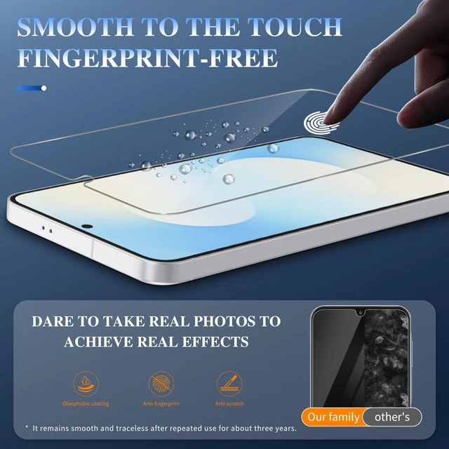 Alt view image 5 of 7 - 3 Pack Screen Protector for Samsung Galaxy S25 FEBubble Free | Tempered Glass Screen, Anti-Scratch, 9H Hardness & Easy Installation