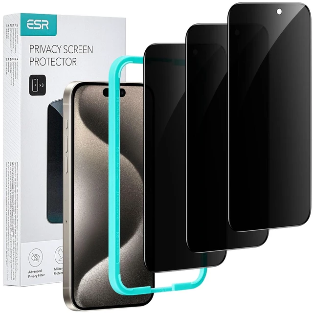 Main image of 3 Pack for iPhone 15 Pro Max Privacy Screen Protector, Anti-spy Tempered-Glass Privacy Screen Protector, Micro-curved Edges, Case Friendly