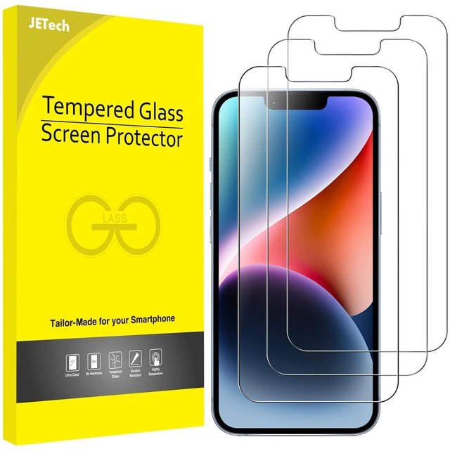 Main image of Screen Protector for iPhone 14, 3-Pack | HD Clear, Face ID Compatible, Anti-Scratch Glass