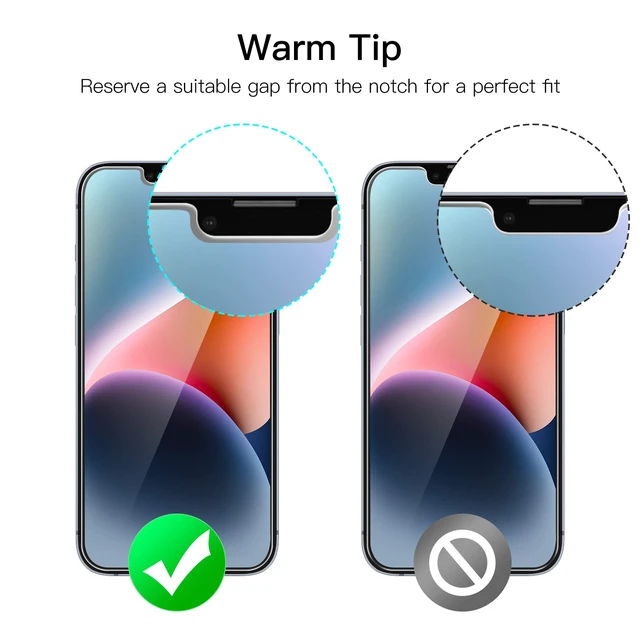 Alt view image 3 of 7 - Screen Protector for iPhone 14, 3-Pack | HD Clear, Face ID Compatible, Anti-Scratch Glass