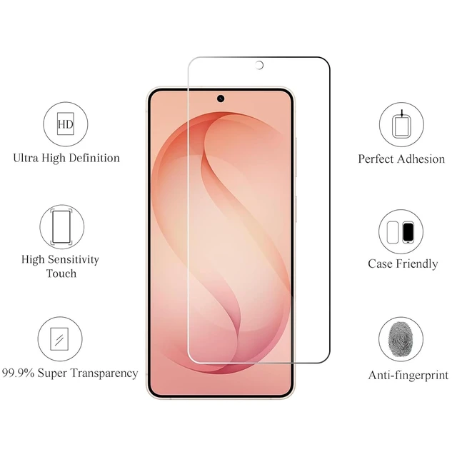 Alt view image 2 of 6 - 3 Pack Screen Protector + 2 Pack Camera Lens Protector for Galaxy S26 | Tempered Glass, Fingerprint Unlock Compatible, 0.25mm Anti-Scratch, Case Friendly, Not For S26 Plus/S26 Ultra