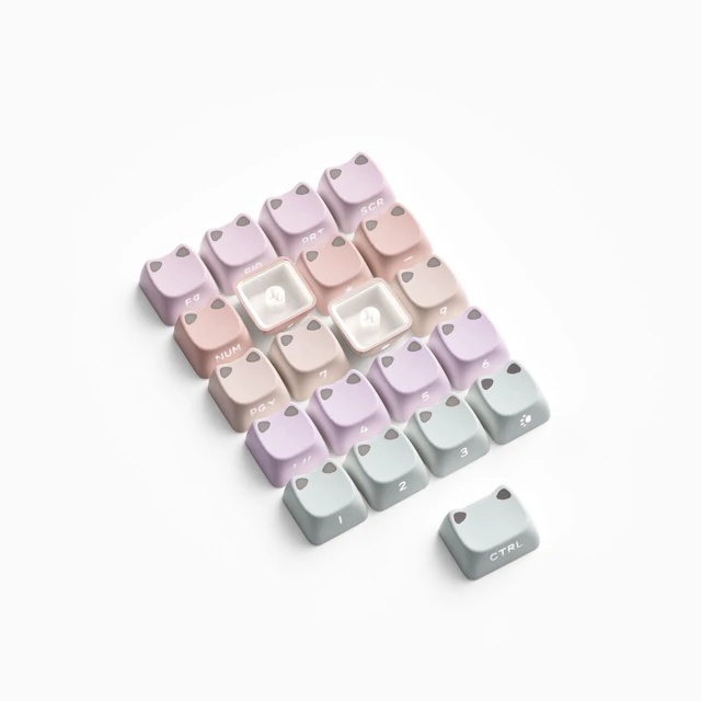 Alt view image 7 of 7 - XVX Lumicat Mao Profile PBT Keycaps, 113 Keys Double-Shot Dye-Sublimation Side Printed Taro Keycap Set, Ergonomic Mao Profile Custom Keycaps Compatible with MX Switches Mechanical Keyboard