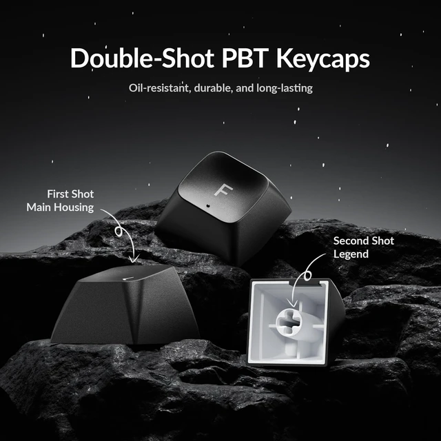 Alt view image 5 of 7 - KSA Profile Double-Shot PBT Keycap Set, 137 Keys White on Black, Compatible with MX Mechanical Switches, Non-Shine-Through, Fits ANSI Layouts (100%, TKL, 96%, 75%, 65%, 60%)