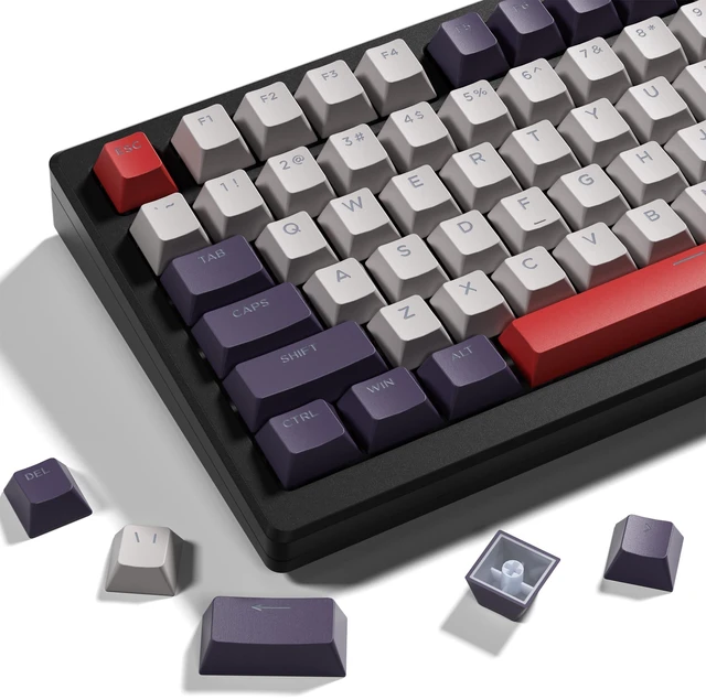 Main image of XVX Shine Through Keycaps -133 Keys Cherry Profile Double Shot PBT Keycaps Compatible for 60%/75%/100% Retro Gaming Mechanical Keyboard-Vintage Red