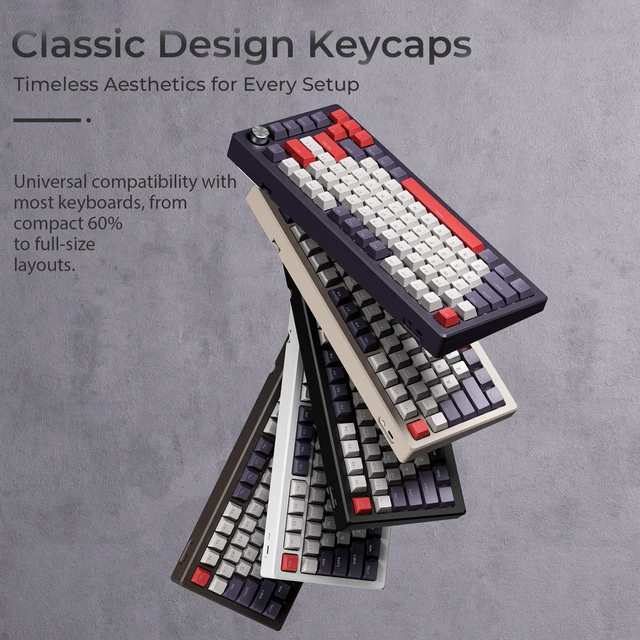 Alt view image 5 of 7 - XVX Shine Through Keycaps -133 Keys Cherry Profile Double Shot PBT Keycaps Compatible for 60%/75%/100% Retro Gaming Mechanical Keyboard-Vintage Red