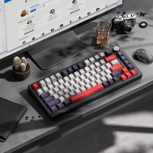 Alt view image 7 of 7 - XVX Shine Through Keycaps -133 Keys Cherry Profile Double Shot PBT Keycaps Compatible for 60%/75%/100% Retro Gaming Mechanical Keyboard-Vintage Red