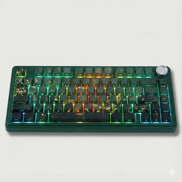 Alt view image 4 of 7 - Summer Breeze PBT Keycaps, 133 Keys Cherry Profile, Side Legend Shine Through, Dye-Sublimation Keycap Set for Mechanical Keyboards, Vibrant Green Theme