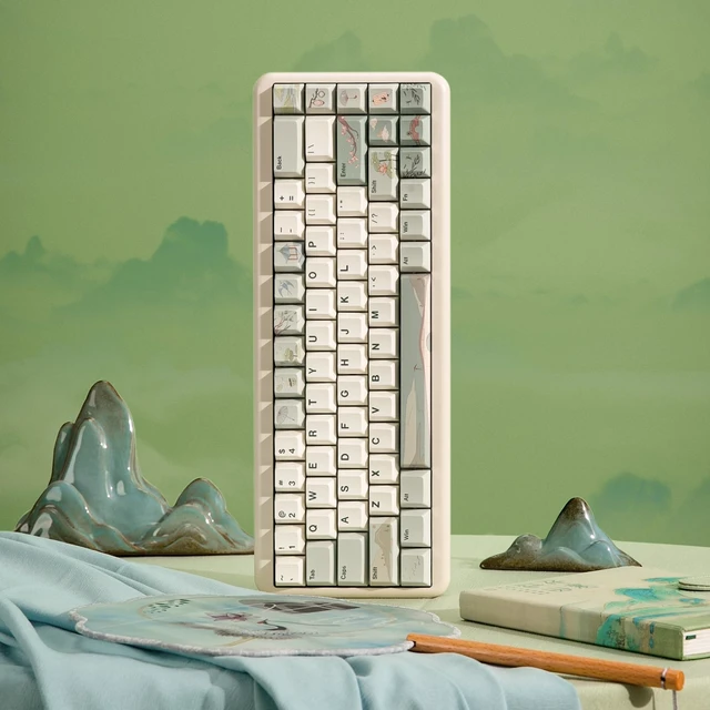 Alt view image 7 of 7 - Spring Tea 140 Keys PBT Dye-Sub Keycaps (Cherry Profile, Spring Tea) | Cherry Profile Keycaps with Dye-sub PBT for Fade-resistant Legends, includes Key Puller, Fits Cherry/Gateron MX Switches