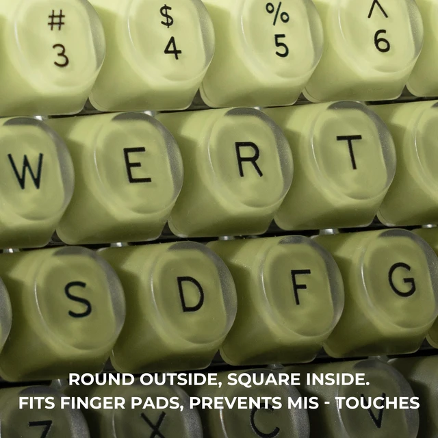 Alt view image 3 of 7 - Jelly Keycaps, Green HOA Profile 132-Key PBT+PC Shine Through KeycapSet | Cute Custom Gradient Keycaps for Mechanical Keyboards with MX Switches - Green Moss