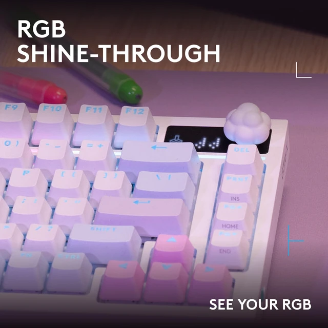 Alt view image 7 of 7 - KEYCAPS Premium PBT Keycaps and Dial - Cloud | Cross-Stem Mod Kit with Puller, for Hot-Swappable Mechanical Gaming Keyboards