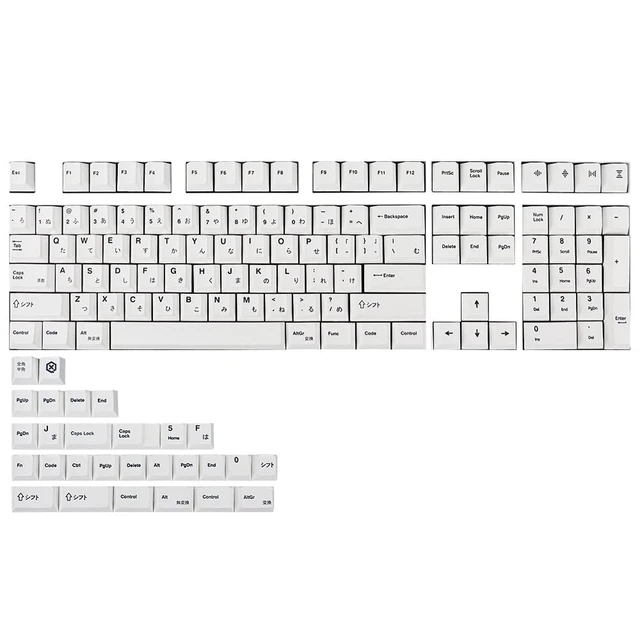 Alt view image 2 of 7 - 135Keys PBT Japanese Keycaps Cherry Profile White Minimalist Keycap | Dye-Sublimation PBT Custom Keycaps, Suitable for 61/64/87/100/104/108 Cherry MX Mechanical Keyboards