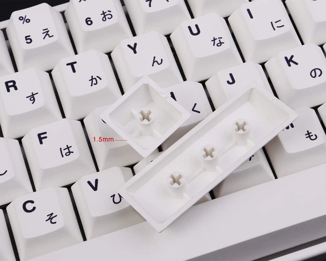 Alt view image 4 of 7 - 135Keys PBT Japanese Keycaps Cherry Profile White Minimalist Keycap | Dye-Sublimation PBT Custom Keycaps, Suitable for 61/64/87/100/104/108 Cherry MX Mechanical Keyboards