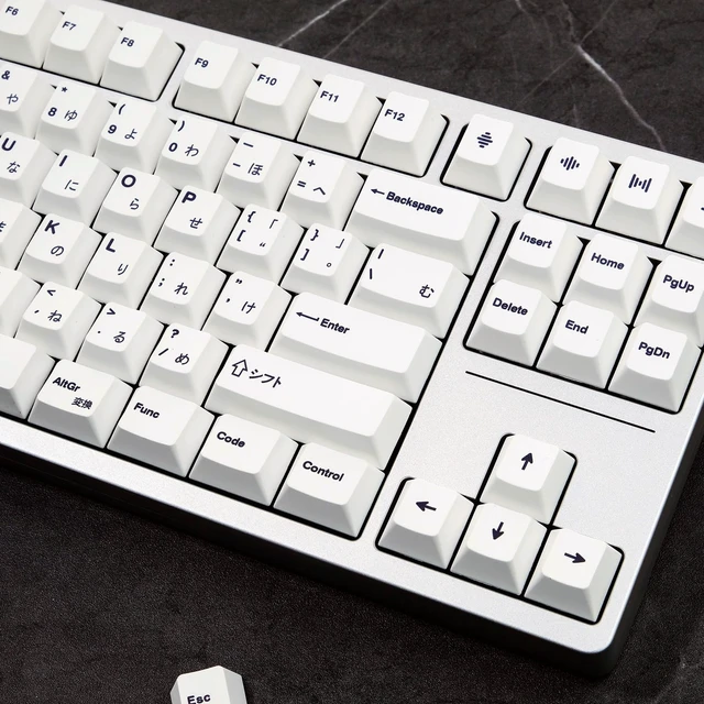 Alt view image 3 of 7 - 135Keys PBT Japanese Keycaps Cherry Profile White Minimalist Keycap | Dye-Sublimation PBT Custom Keycaps, Suitable for 61/64/87/100/104/108 Cherry MX Mechanical Keyboards