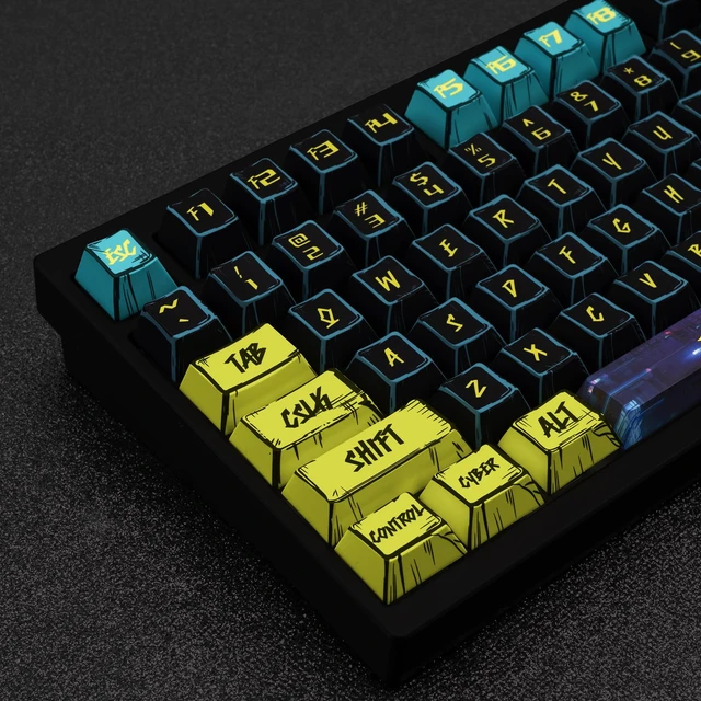 Alt view image 3 of 7 - Black PBT Keycaps, Japanese Manga Theme Keyboard Keycaps | Cherry Profile Dye-Sublimation Custom Minimalist Style Keycaps Set 150 Keys for Cherry MX Switches Mechanical Keyboards
