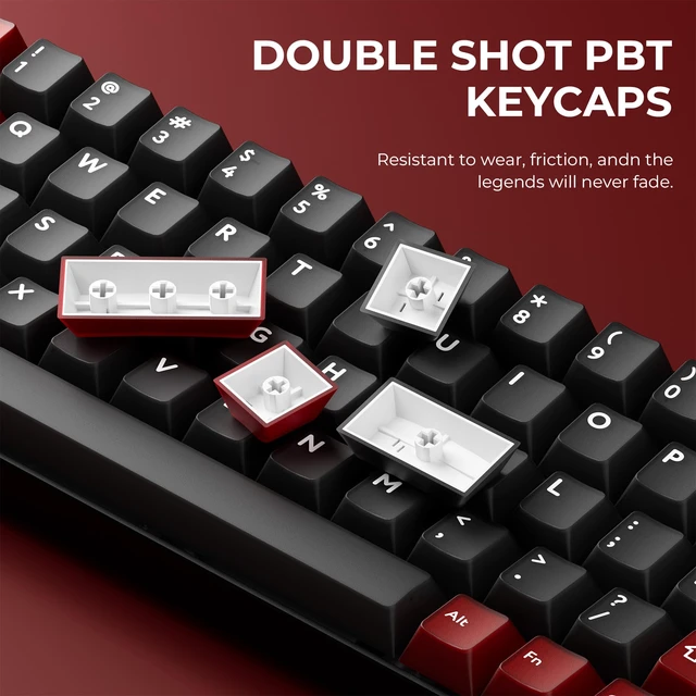 Alt view image 3 of 7 - XVX Double Shot PBT Keycaps Set 216 Keys, Cherry Profile Custom Keyboard Keycaps, Jade Translucent Key caps Compatible with 61/64/68/84/87/100/104/108 ANSI and ISO Layout Mechanical Keyboard