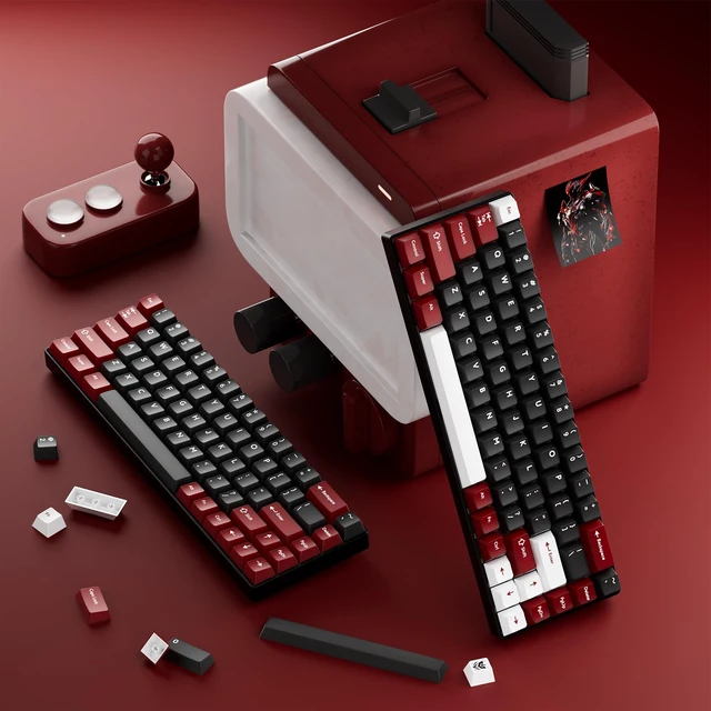 Alt view image 6 of 7 - XVX Double Shot PBT Keycaps Set 216 Keys, Cherry Profile Custom Keyboard Keycaps, Jade Translucent Key caps Compatible with 61/64/68/84/87/100/104/108 ANSI and ISO Layout Mechanical Keyboard