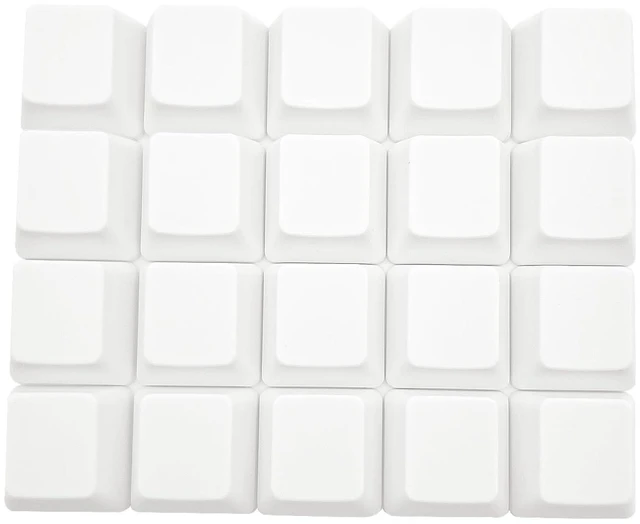 Main image of OEM Profile White Blank Keycaps PBT Material 1U R4 Keycap for MX switches Mechanical Keyboard (White, 20pcs)