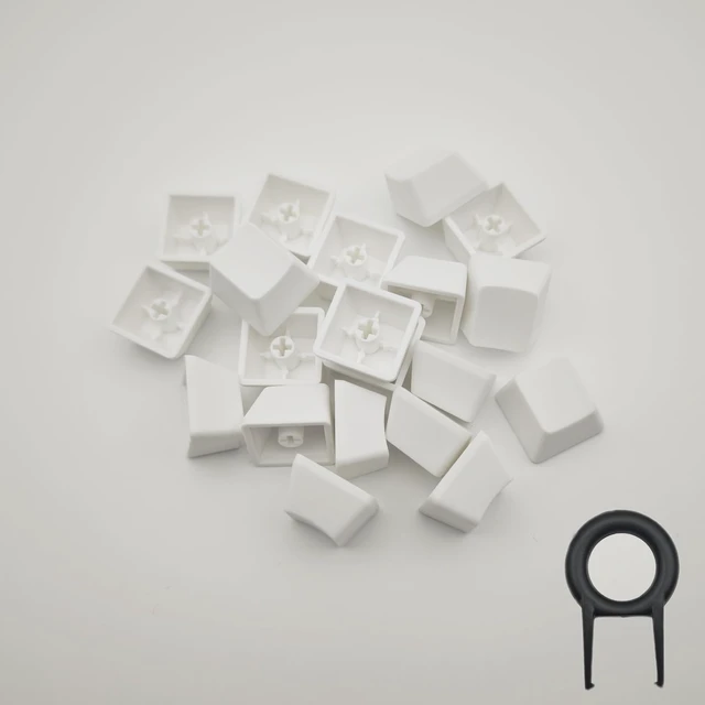 Alt view image 3 of 6 - OEM Profile White Blank Keycaps PBT Material 1U R4 Keycap for MX switches Mechanical Keyboard (White, 20pcs)