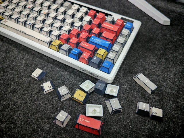Alt view image 7 of 7 - Retro Anime PBT Keycaps-141 Corlorful Graffiti Keys,No Tear,Never Fades,Gift Box for MX Mechanical Keyboard (Fit All Layout 100% 75% 65% 60%) Ergonomic Cherry Profile Key Caps Set (Typing,Gaming)