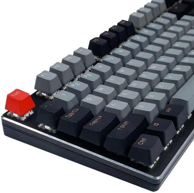 Alt view image 3 of 7 - Double Shot 122 Dyed PBT Shine Through OEM Profile Keycap Rainbow Carbon Sunset Backlit Keycaps for MX Switches Mechanical KeyboardOnly Keycap (Dolch 122 Key)