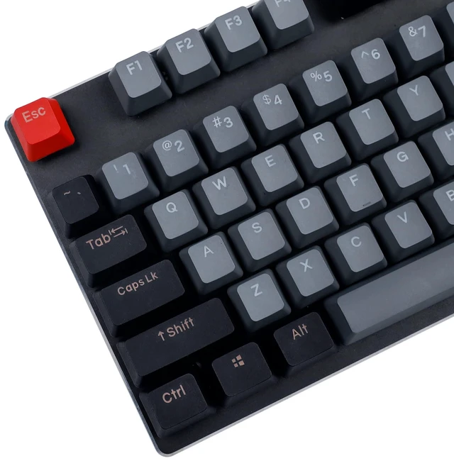 Alt view image 4 of 7 - Double Shot 122 Dyed PBT Shine Through OEM Profile Keycap Rainbow Carbon Sunset Backlit Keycaps for MX Switches Mechanical KeyboardOnly Keycap (Dolch 122 Key)