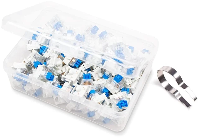 Alt view image 4 of 7 - OUTEMU Switches, 3-Pin Hot Swappable - Cherry MX Equivalent DIY Replacement Pack for Mechanical Gaming Keyboards-Parent (Blue, 90 Pcs)