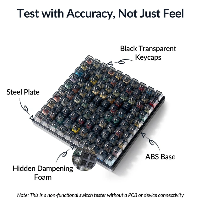 Alt view image 2 of 7 - Switch Tester 100 Max Edition, 88 Mechanical & 12 Magnetic HE Switches Testing Kit with 100 Labeled Keycaps, Includes /Gateron/Kailh/Huano, Pro Mechanical Keyboard Feel