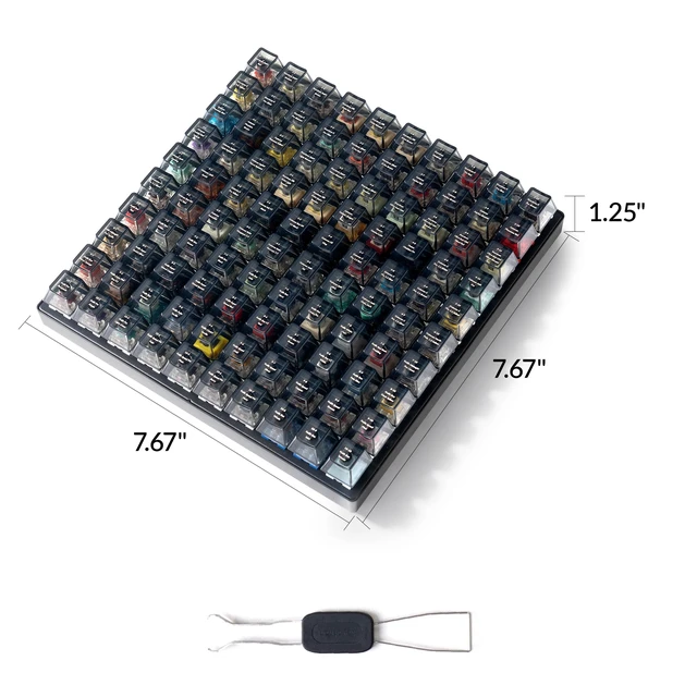 Alt view image 6 of 7 - Switch Tester 100 Max Edition, 88 Mechanical & 12 Magnetic HE Switches Testing Kit with 100 Labeled Keycaps, Includes /Gateron/Kailh/Huano, Pro Mechanical Keyboard Feel