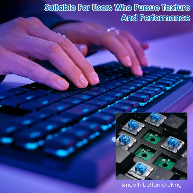 Alt view image 7 of 7 - 120 Pcs Keyboard Clickers, 3-Pin Mechanical Keyboard Switches Replacement | Crisp Clicks & Strong Tactile Sensation, Prefect for 3D Prints, Gaming and Typing, Includes Switch Puller & Cleaning Brush