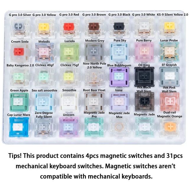Alt view image 2 of 5 - Mechanical Magnetic Keyboard Switches Tester for Keyboard(35PCS) | Include multiple switches like Magnetic Jade,Oil King,Baby Kangaroo etc,compatible for MX Mechanical Gaming Keyboard