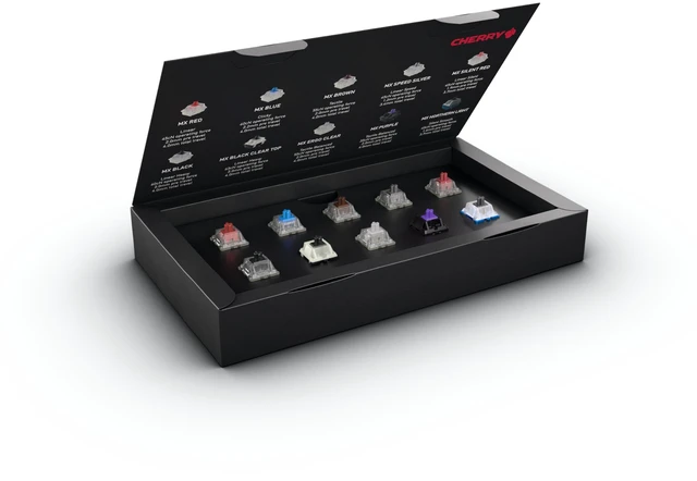 Main image of MX2A Experience Box, 10 Piece Sample Tester | Mechanical Keyboard Switches, Linear/Tactile/Clicky, 50 Million Actuations, Gold Crosspoint Contacts