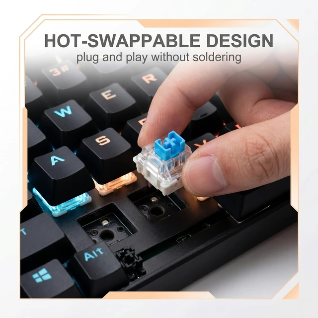Alt view image 3 of 6 - Keyboard Switches 72PCS 3-Pin Clicky Clickers for 3D Prints | For Mechanical Gaming & Typing, Pre-Lubricated 3-Pin Clicky Switches, Dustproof, Transparent Housing, Includes Keycap Puller