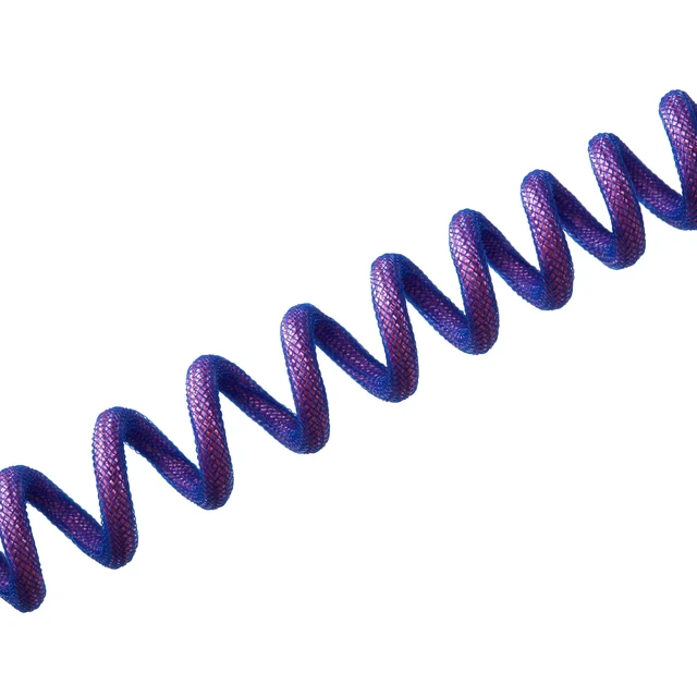Alt view image 5 of 7 - USB C Coiled Keyboard Cable for Mechanical Keyboards,Green&Purple | Double Sleeved Aviator Cable,Coiled USB C Cable,With Organizer Zipper Bag