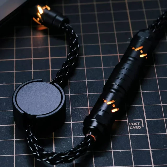 Alt view image 3 of 7 - C07 Custom Braided Aviator Cable with Light Up RGB-Black | 5 Pin Aviation Connector,USB-A to Type-C,Detachable CNC Magnetic Nameplate for Charging Phone 8KHZ Magnetic Keyboard X65 X68