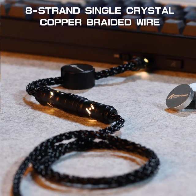 Alt view image 6 of 7 - C07 Custom Braided Aviator Cable with Light Up RGB-Black | 5 Pin Aviation Connector,USB-A to Type-C,Detachable CNC Magnetic Nameplate for Charging Phone 8KHZ Magnetic Keyboard X65 X68