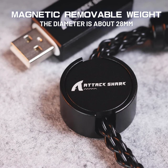 Alt view image 4 of 7 - C07 Custom Braided Aviator Cable with Light Up RGB-Black | 5 Pin Aviation Connector,USB-A to Type-C,Detachable CNC Magnetic Nameplate for Charging Phone 8KHZ Magnetic Keyboard X65 X68