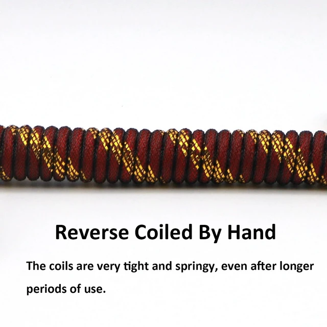 Alt view image 3 of 7 - Reverse Coiled Type-C Cable for Gaming Keyboard, Double-Sleeved Mechanical Keyboard Cable with Gold Metal GX16 Aviator, 1.5M USB-C to USB-A (Gold Red)