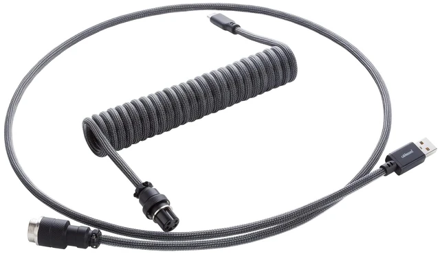 Main image of Pro Coiled Keyboard Cable (Carbon Grey, USB A to USB Type C, 150cm)
