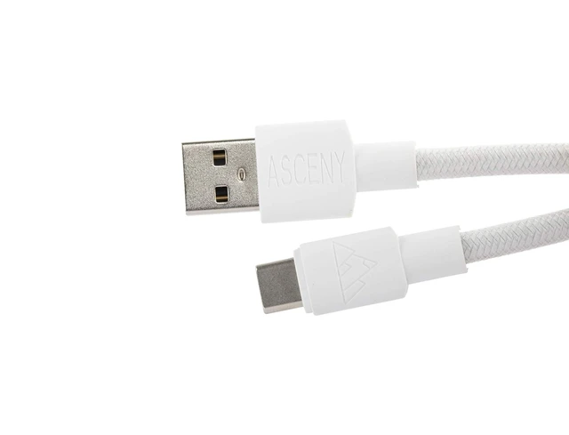Alt view image 2 of 5 - Coiled & Double-Sleeved Mechanical Keyboard Cable, for Type-C Mechanical Keyboards (White)