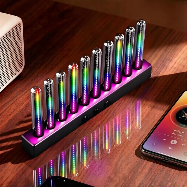 Main image of Audio Visualizer Gadget Rechargeable RGB Sound Activated Light Bar, 250 Pixels Music Spectrum Analyzer Display Car Interior Lights Ambient with Game Room Decor for Boys Unique Gifts (E2-Rechargeable)